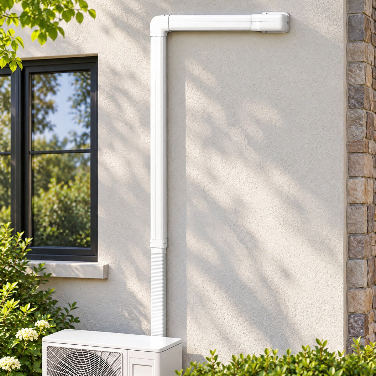 Airfind 4 Inches W Mini Decorative PVC Slim Line Cover Kit-4 inches, PVC Straight Duct Frame, 39.5 x 2.7 x 4 Flexible Duct Footprint, White