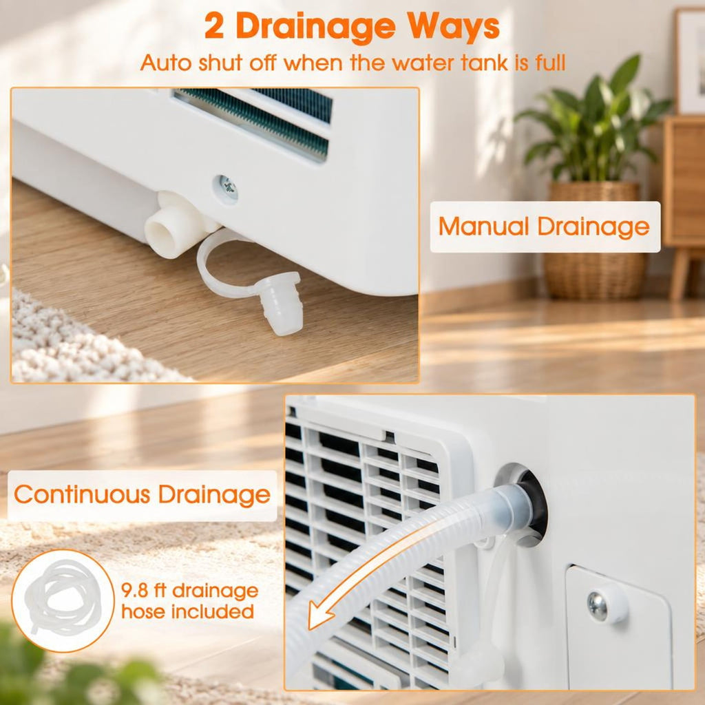 Airfind 10000 BTU (ASHRAE) 6000 BTU (SACC) Portable Air Conditioner with Dehumidifier and Fan Modes, Remote Control, Cools up to 350 Sq.Ft, White