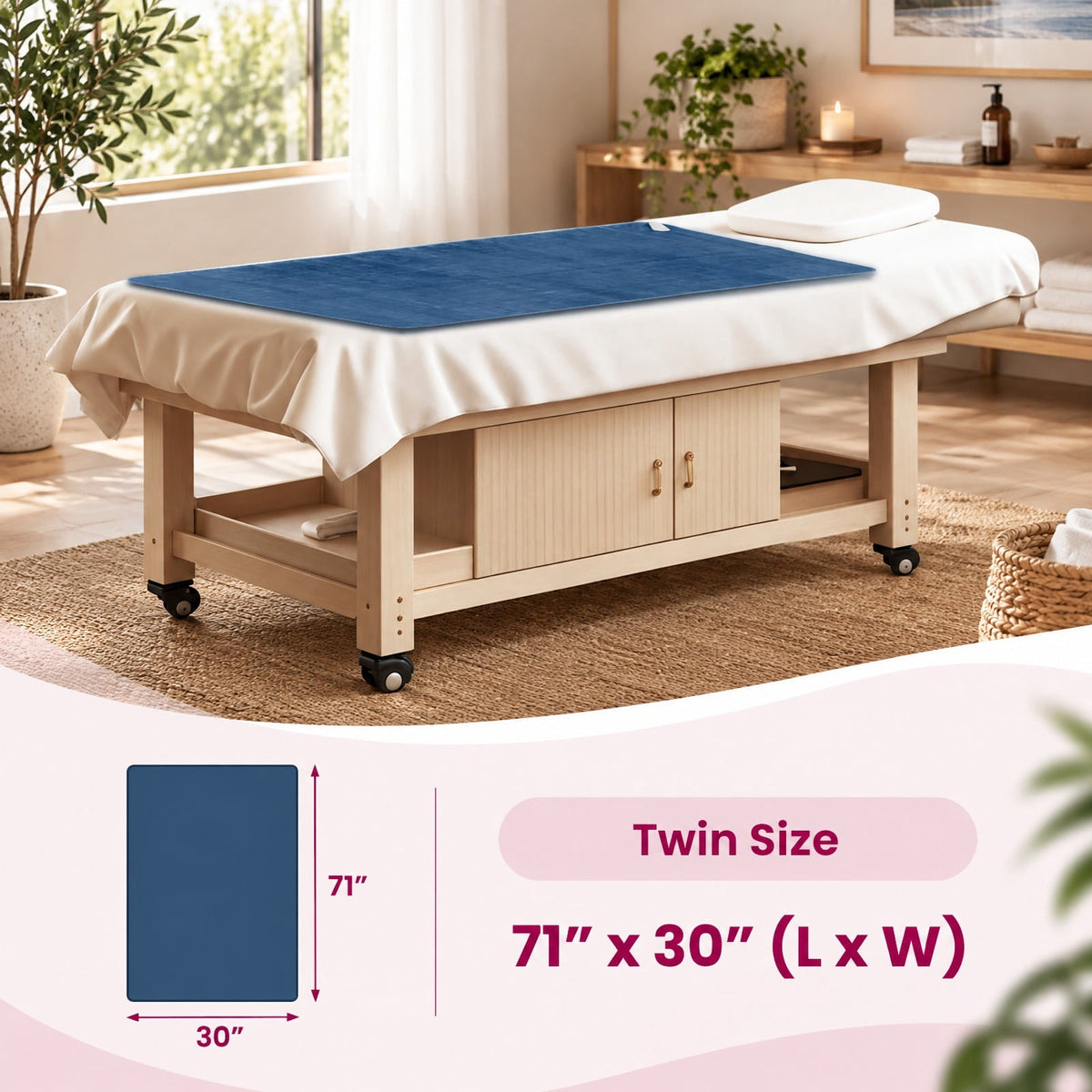 Airfind Electric Heated Mattress Pad with 5 Heating Levels and Overheat Protection, Flannel Non-woven Fabric Frame, Blue