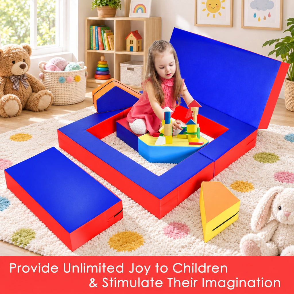 Airfind 8 Pieces 4-in-1 Crawl Climb Foam Shapes Youth Youth Playset, PU Epe, 59 Inch X 39.5 Inch X 6 Inch, Multicolor for Home, Patio and Everyday, Multicolor