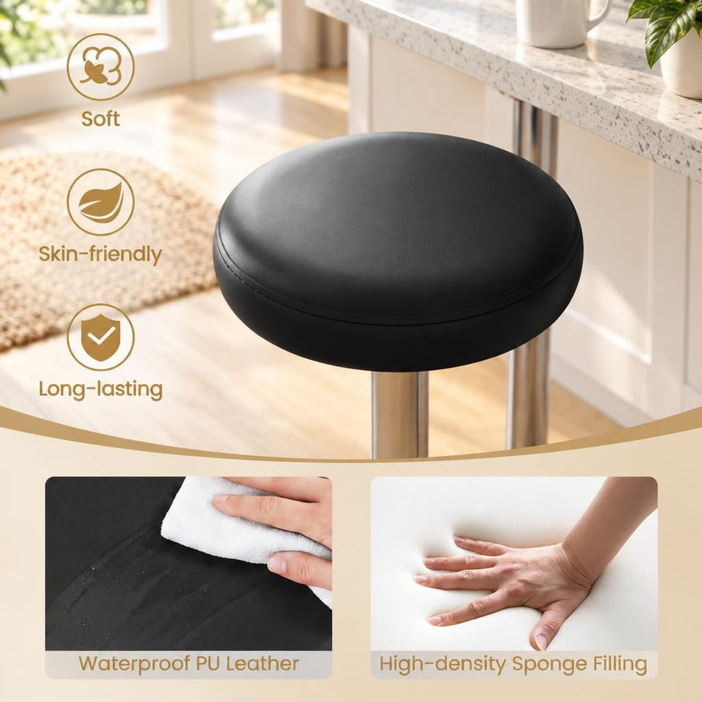 Airfind Height, adjustable Bar Stool with 360° Swivel for Kitchen and Dining, Black, 25.5 in, 33.5 in height adjustment for a flexible and perfect fit