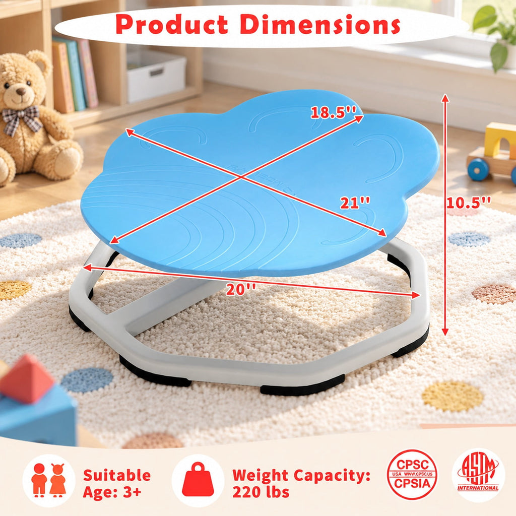 Airfind Kids Sensory Swivel Chair Cat Claw 360° Spinning Chair with Non-Slip Metal Base, 220 lbs Capacity, PP Metal Frame, Blue