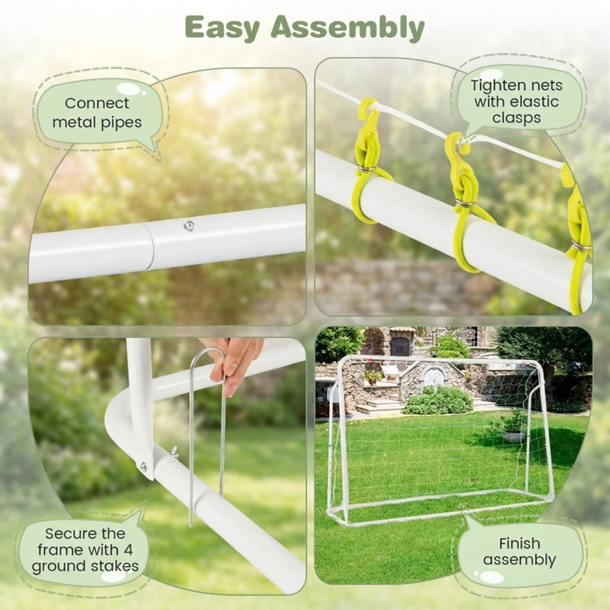Airfind 2-in-1 Soccer Rebounder Goal with Adjustable Height, White