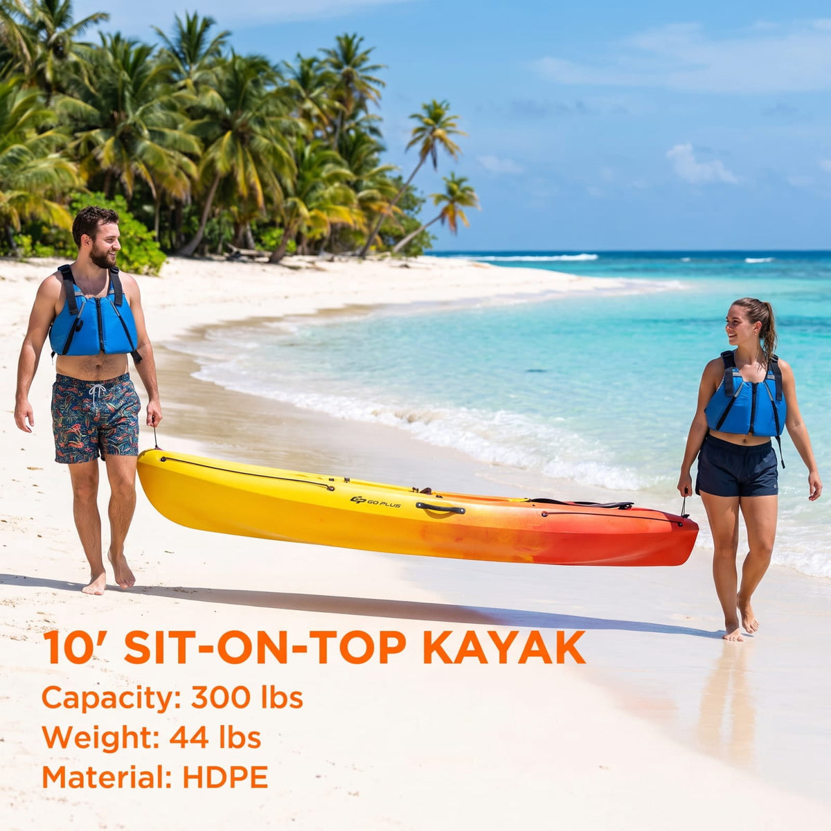 Airfind Single Sit on Top Kayak with Detachable Aluminum Paddle Adjustable Footrest and Bungee Storage for Adults Fishing and Sightseeing, Yellow