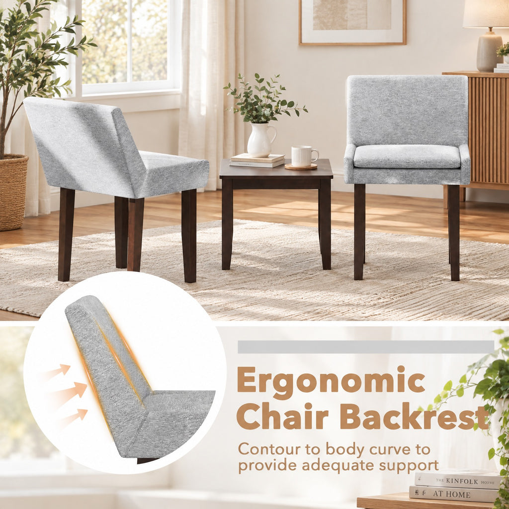 Airfind Modern Upholstered Fabric Side Leisure Chair Set of 2, 350 lbs Capacity, 24 x 21 x 32.5 Footprint, Gray