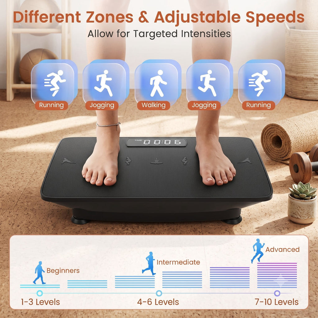 Airfind Vibration Plate Exercise Machine with Gravity Sensor, 10-Speed Whole Body Vibration Platform Fitness Trainer with Remote for Home Gym Workout, Black