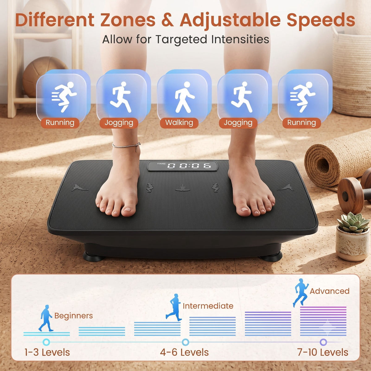 Airfind Vibration Plate Exercise Machine with Gravity Sensor, 10-Speed Whole Body Vibration Platform Fitness Trainer with Remote for Home Gym Workout, Black