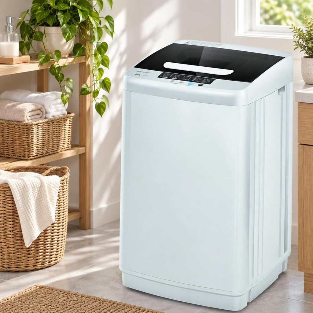 Airfind 8.8 lbs Portable Full-Automatic Laundry Washing Machine with Drain Pump, PP Stainless Steel Frame, 18 Footprint, Grey