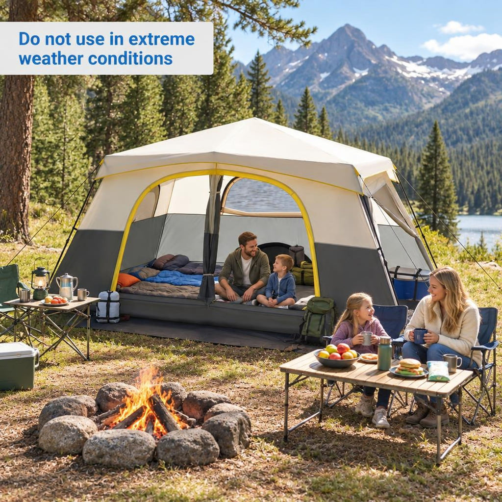 Airfind 10 Person Instant Cabin Camping Tent with Rainfly 13 ft x 9 ft Portable Large Family Tent, Beige