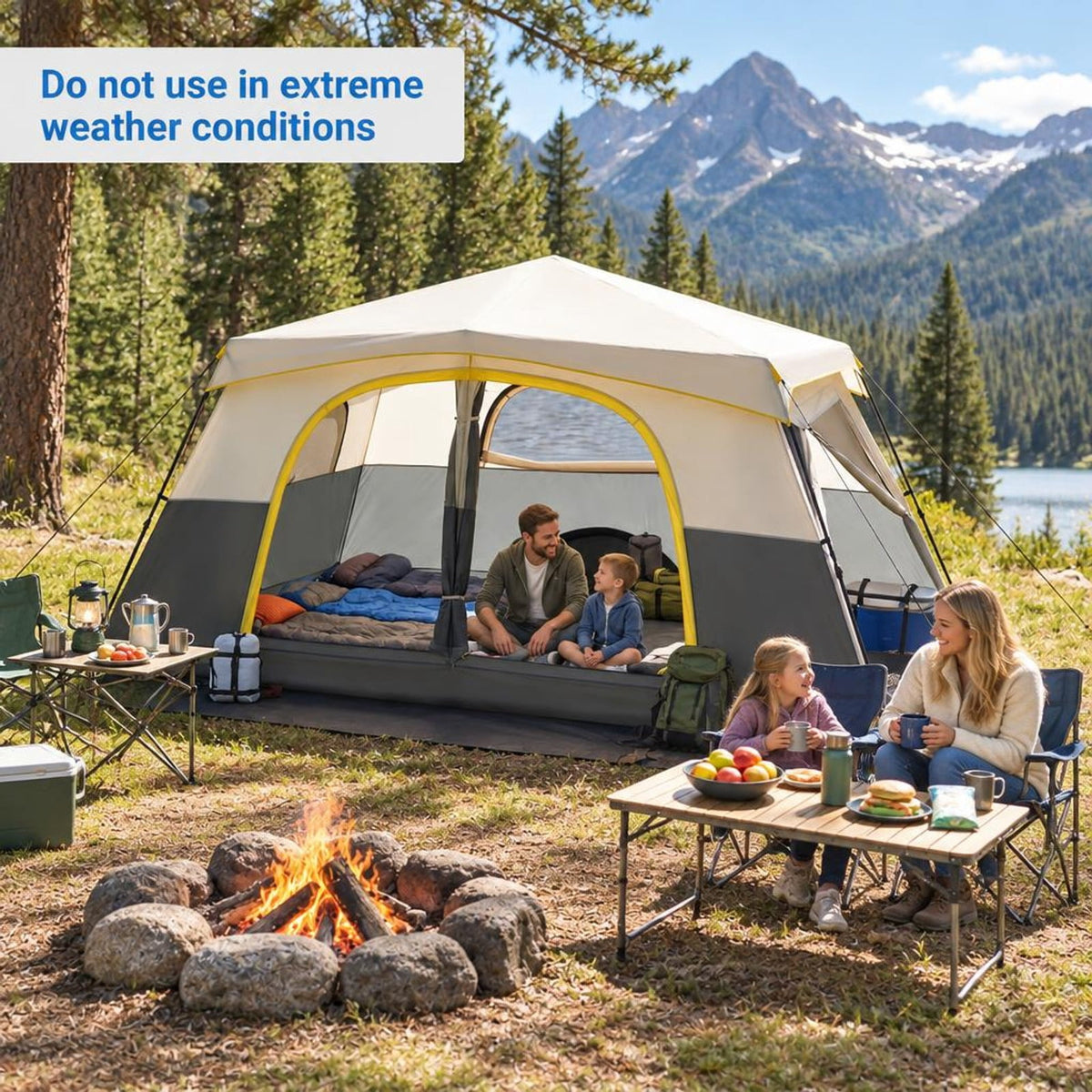 Airfind 10 Person Instant Cabin Camping Tent with Rainfly 13 ft x 9 ft Portable Large Family Tent, Beige