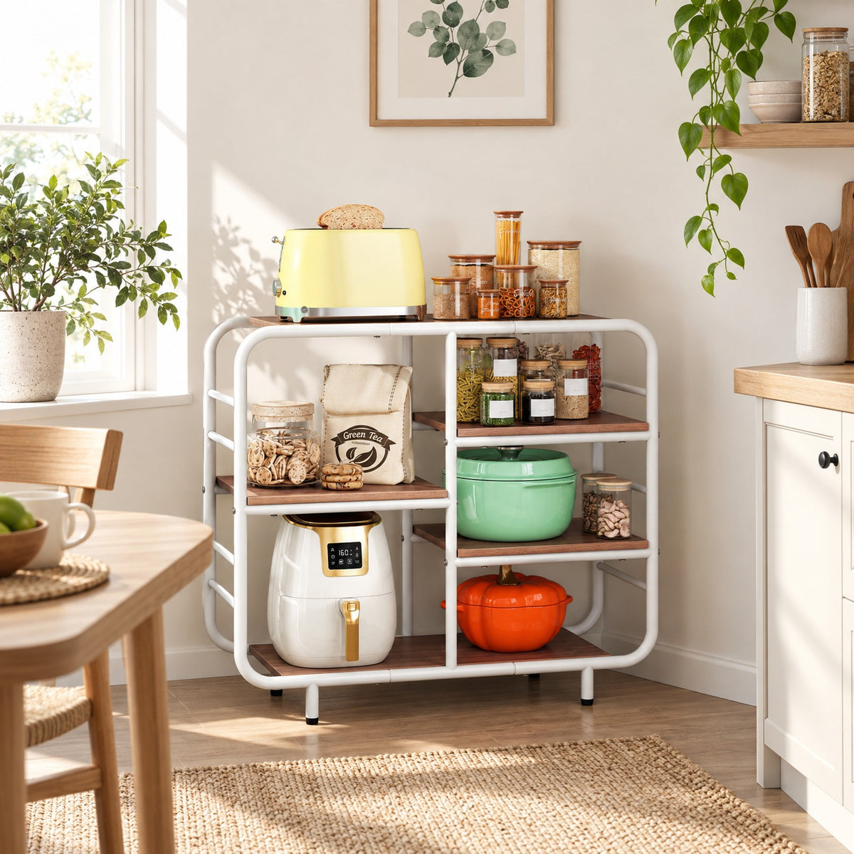 Airfind 5-Tier Storage Organizer Open Book Shelf with Metal Frame, 88 lbs Capacity, Engineered Wood Metal Frame, 30.5 x 12 x 27 Footprint