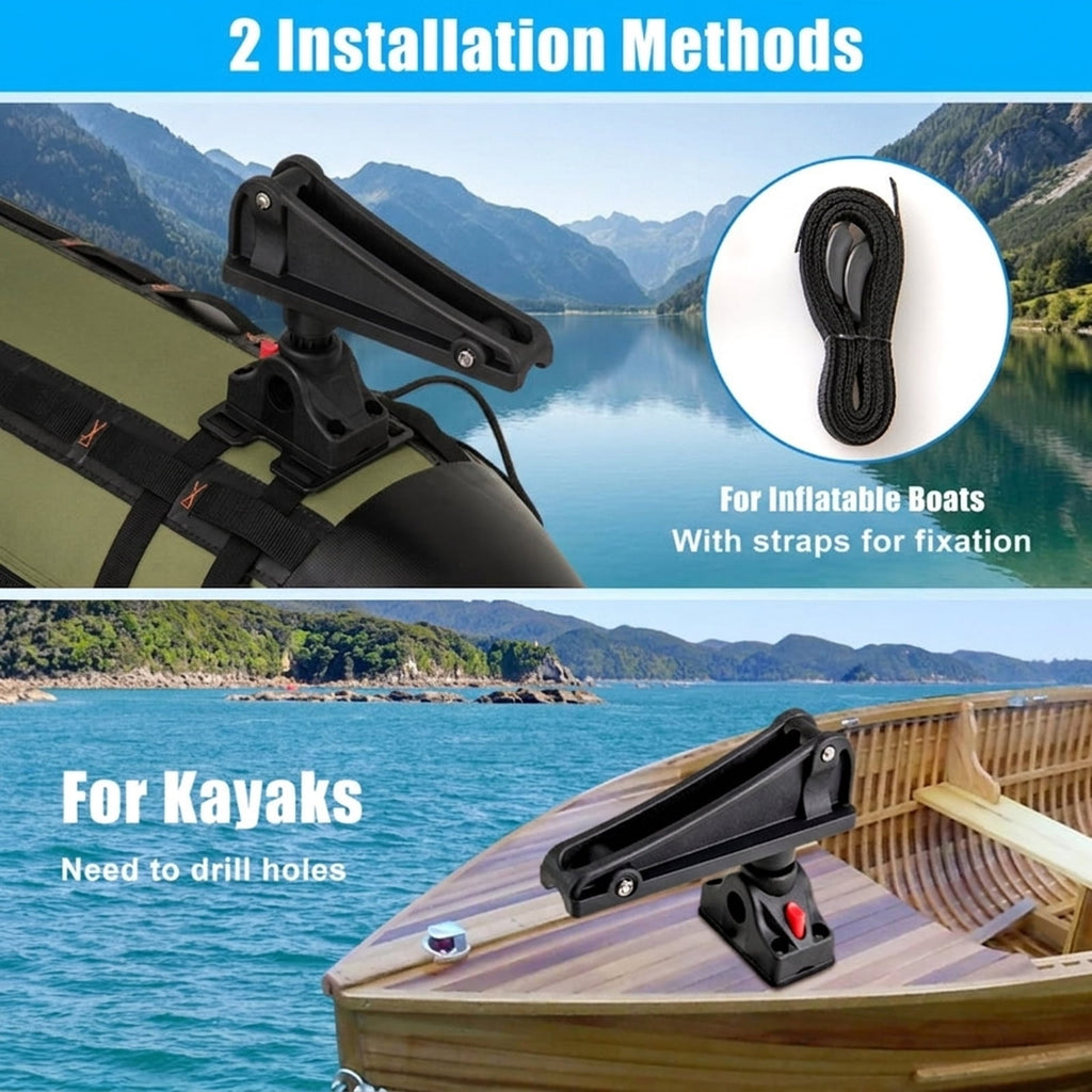 Airfind Premium Boat Bimini Top Hardware Kit with Heavy Duty Straps, Deck Hinges and Installation Tools Included, Black