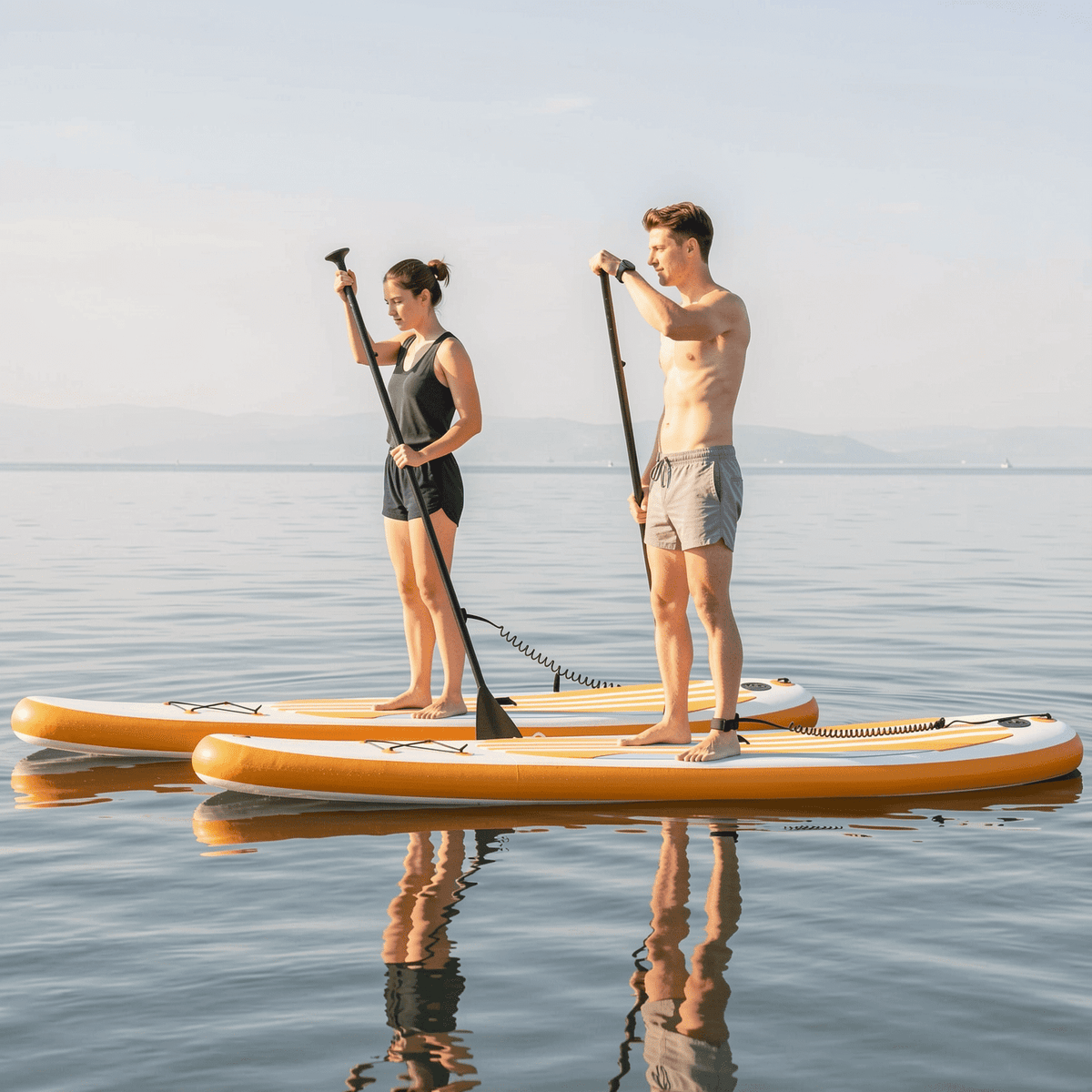 Airfind 10 FT Inflatable Stand-Up Paddle Board Set for Adults Youth ¡ª Drop-Stitch Core, 500D PVC Shell, 3 Fins, Adjustable Paddle, Pump, Backpack Leash Included (Blue and Yellow)