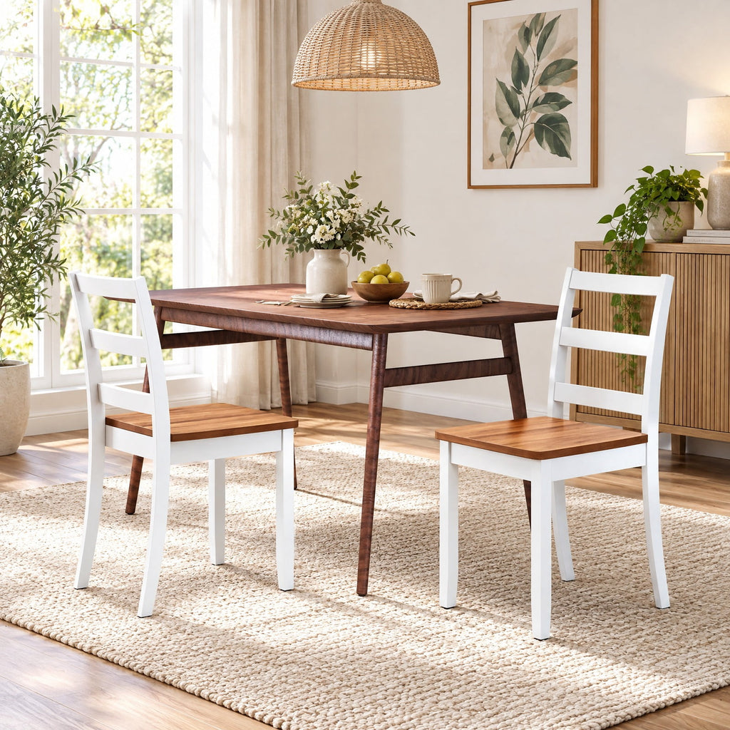 Airfind Set of 4 Wood Dining Chairs with Solid Rubber Wood Legs, 400 lbs Capacity, Rubber Wood MDF Plywood Frame, Wood