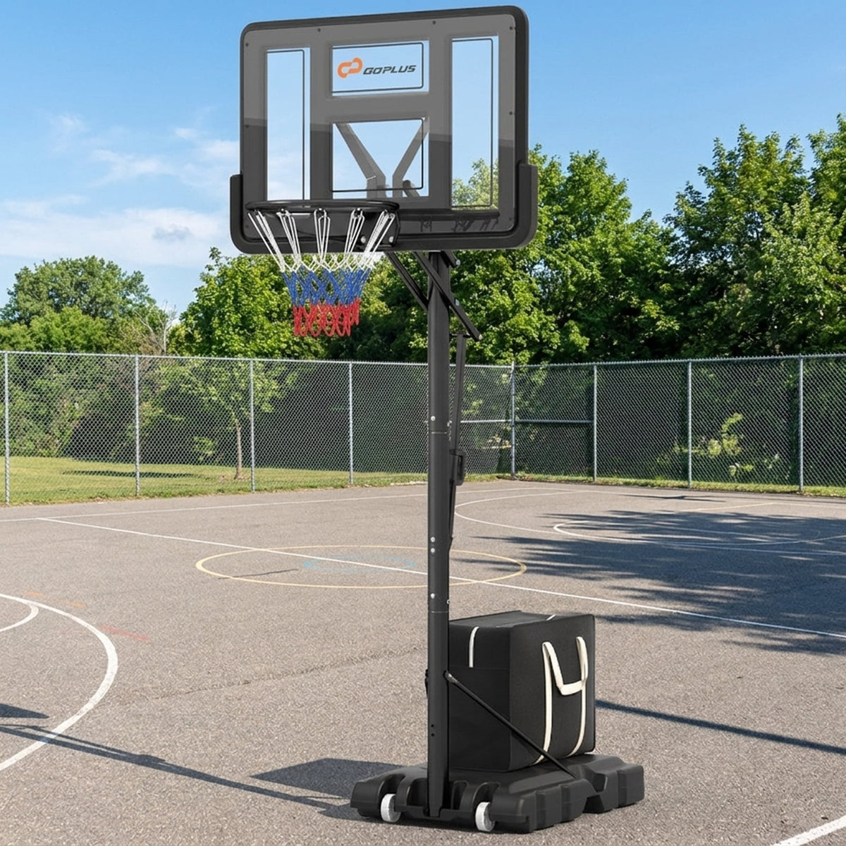 Airfind Portable Basketball Hoop with Adjustable Height 4.6 to 10 ft Range and Fillable Stabilizing Base and Wheels for Outdoor Driveway Play, Black