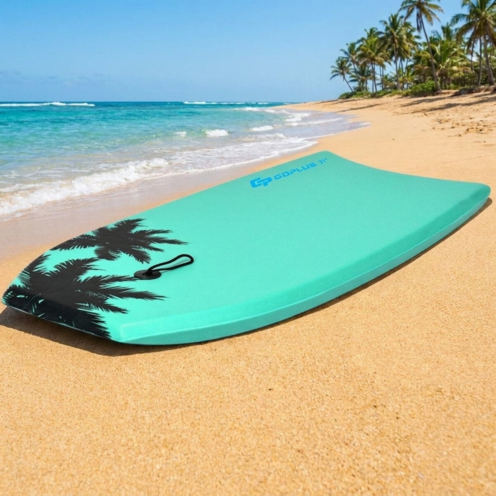 Airfind 41 Inch XPE Bodyboard for Adults ¡ª Soft Deck, EPS Core, HDPE Slick Bottom with Twin Channels, Crescent Tail, Coiled Leash Included (Green)