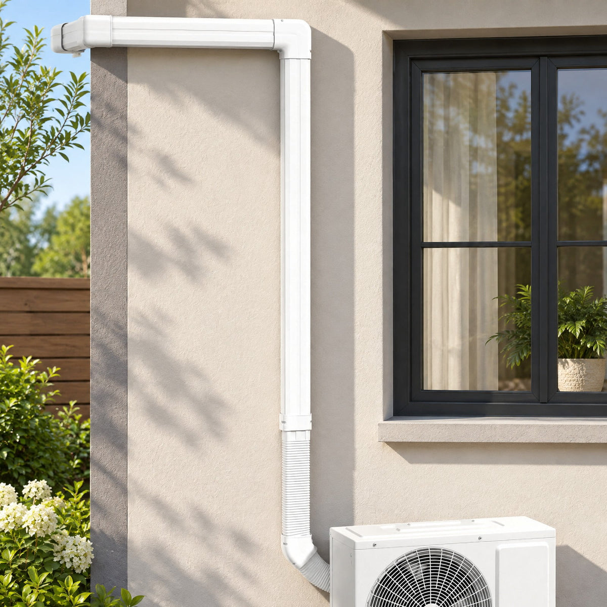 Airfind 4 Inches W Mini Decorative PVC Slim Line Cover Kit-4 inches, PVC Straight Duct Frame, 39.5 x 2.7 x 4 Flexible Duct Footprint, White