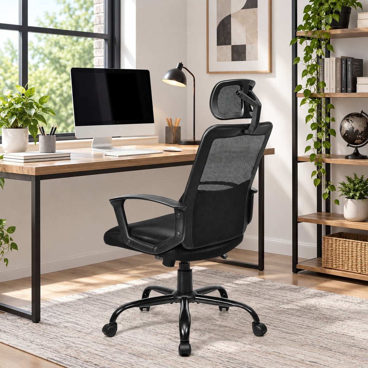 Airfind Mesh Office Chair High Back Ergonomic Swivel Chair, 265 lbs Capacity, Mesh PP PU steel sponge Frame, Black