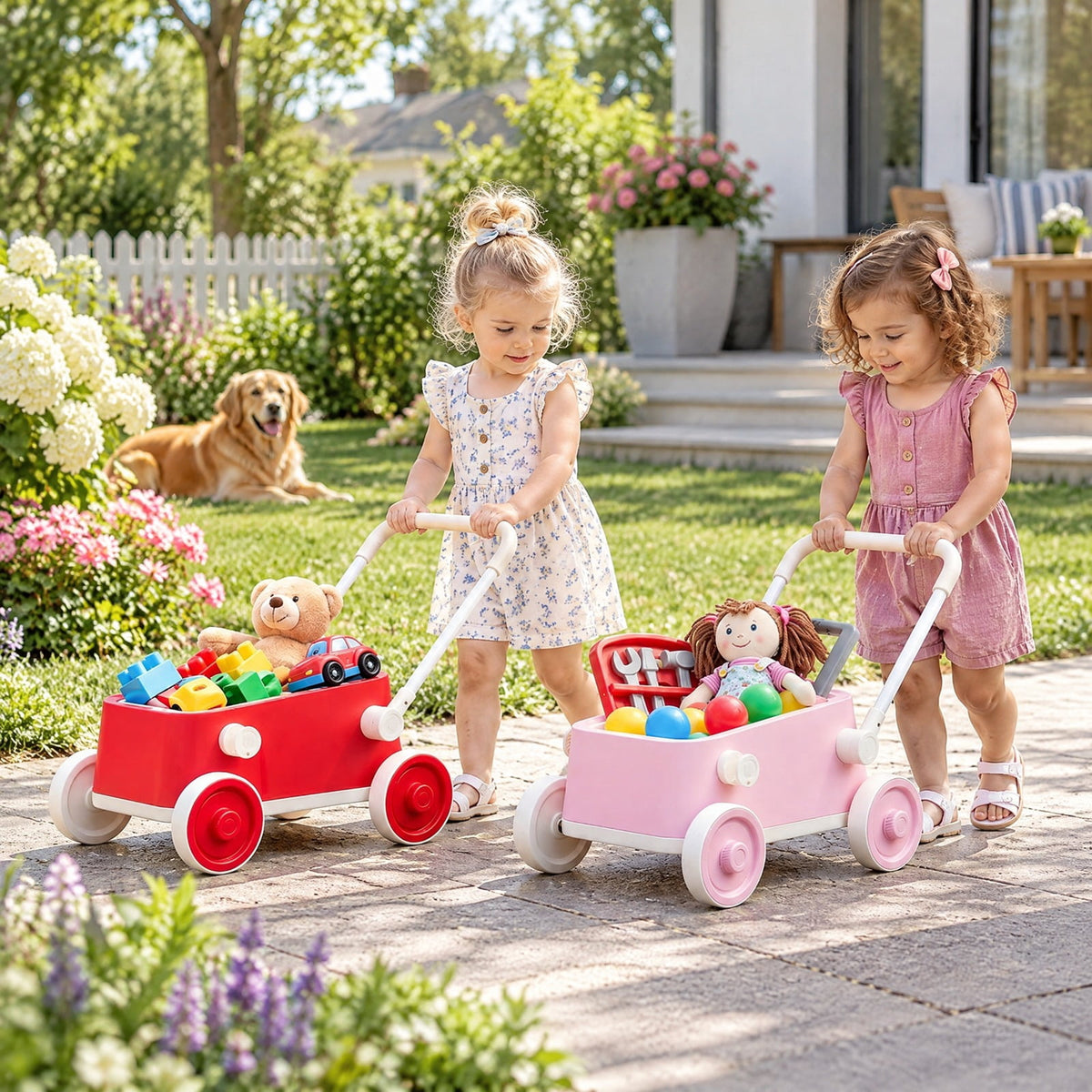 Airfind Child Push Walker with Wheels and Foldable Handlebar and Storage Basket, Pp, Model TQ10527PI with PP Metal Construction, Unspecified