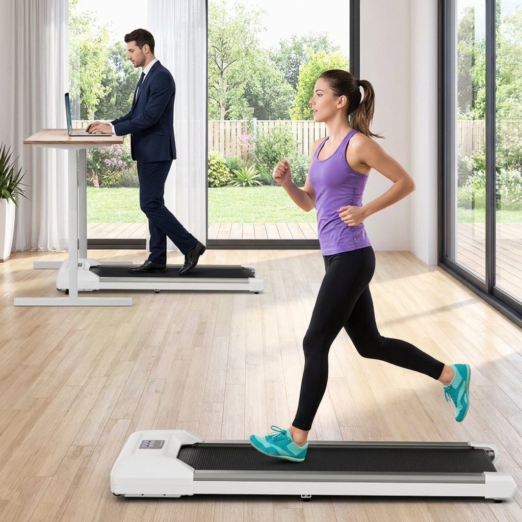 Airfind Walking Pad Treadmill with Incline 2.25 HP Folding Under Desk Treadmill for Home with LED Display and Remote Control and 7-Layer Anti-Slip Belt, Gray