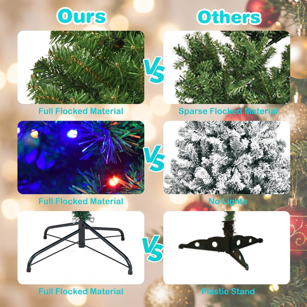 Airfind Artificial Premium Hinged Christmas Tree-8 Feet, PVC Frame, 0.9in x 1.6in x 2in Footprint, Green Adapter: UL-certified