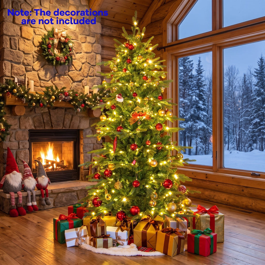 Airfind 6 Feet Pre, PVC PE Metal Tree Height 6 ft Tree Width 3.6 ft Frame, White, Diameter of the Metal Base 20 Inch
