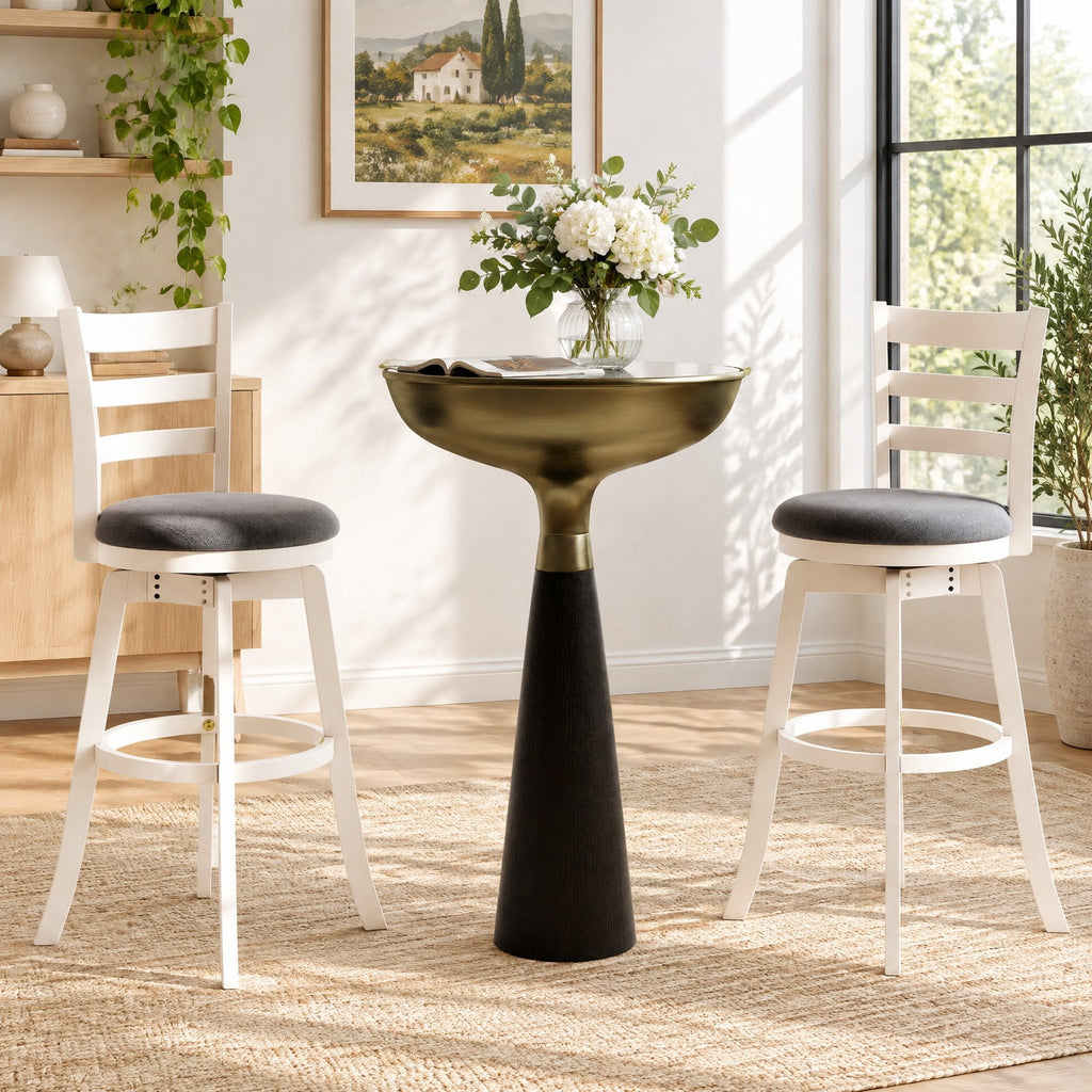 Airfind 25 Inch /30.5 Inch Swivel Barstools Set of 2 360° Rotating Bar/Counter Height Chairs with Upholstered Seat-30.5 Inch, 350 lbs Capacity