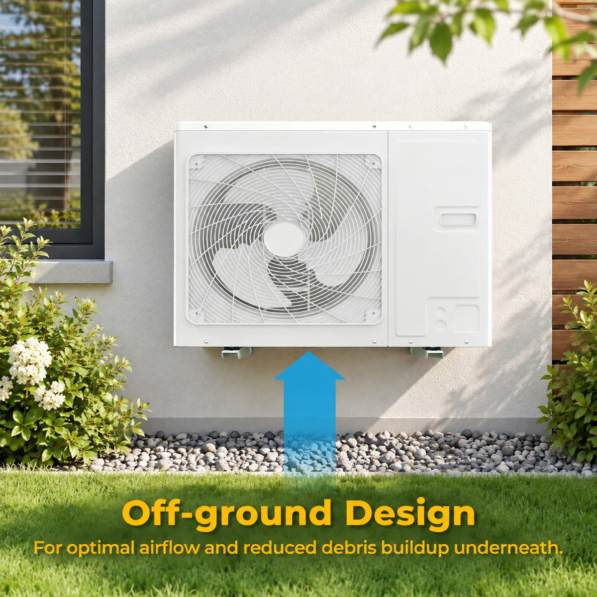 Airfind Mini Split Wall Mounting Bracket for 12000, 24000 BTU Universal Ductless AC, Adjustable rubber pads ensure a secure and level setup