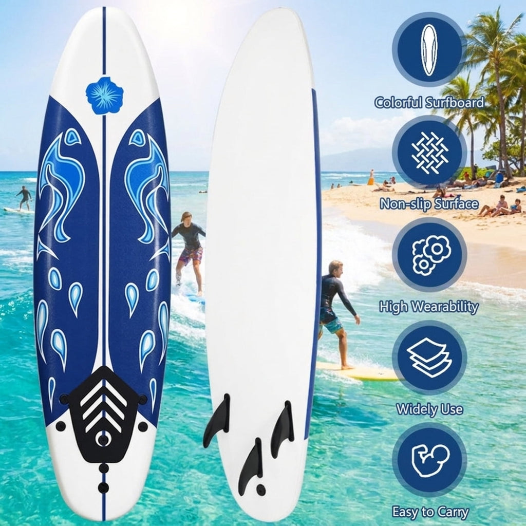 Airfind 6FT Foam Surfboard for Beginners, Adults Kids ¡ª 3 Detachable Thruster Fins, EPS Core, HDPE Slick Bottom, Leash Traction Pad Included (White)