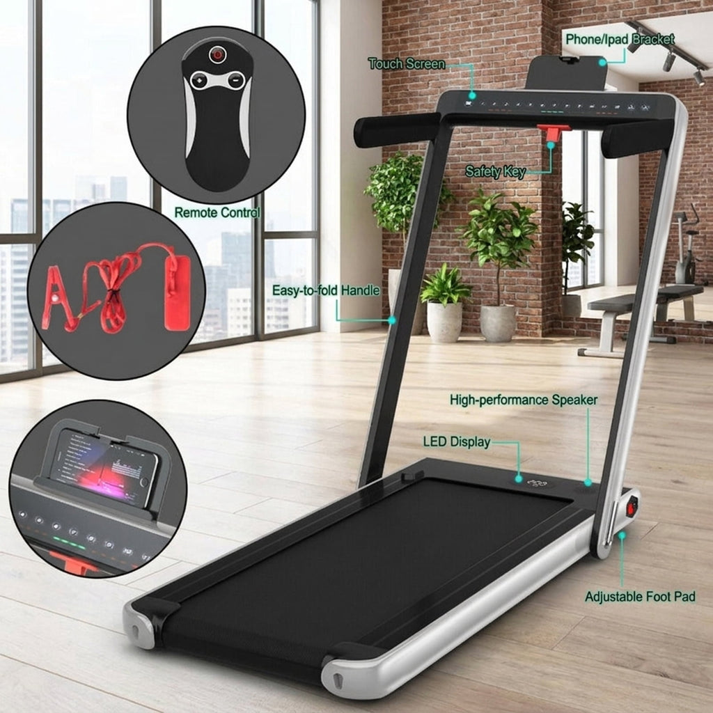Airfind 2-in-1 Walk-to-Run Folding Treadmill, Silver