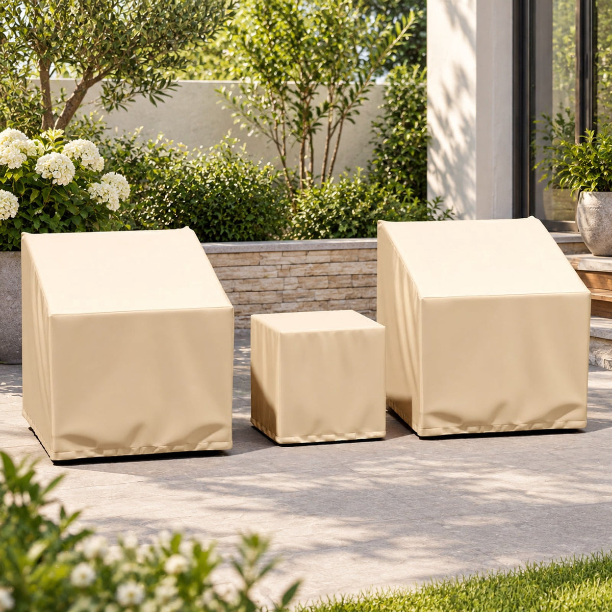 Airfind Patio Furniture Covers Waterproof Outdoor Conversation Covers for 3 Pieces Bistro Set, Polyester PU Frame, 32 x 30 x 24.5 Footprint