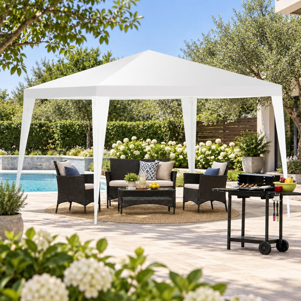 Airfind 10 x 10 Feet Outdoor Wedding Canopy Tent for Backyard, Polyethylene fabrics Frame: Powder coated steel Frame, 10 x 10 x 8.5 Footprint