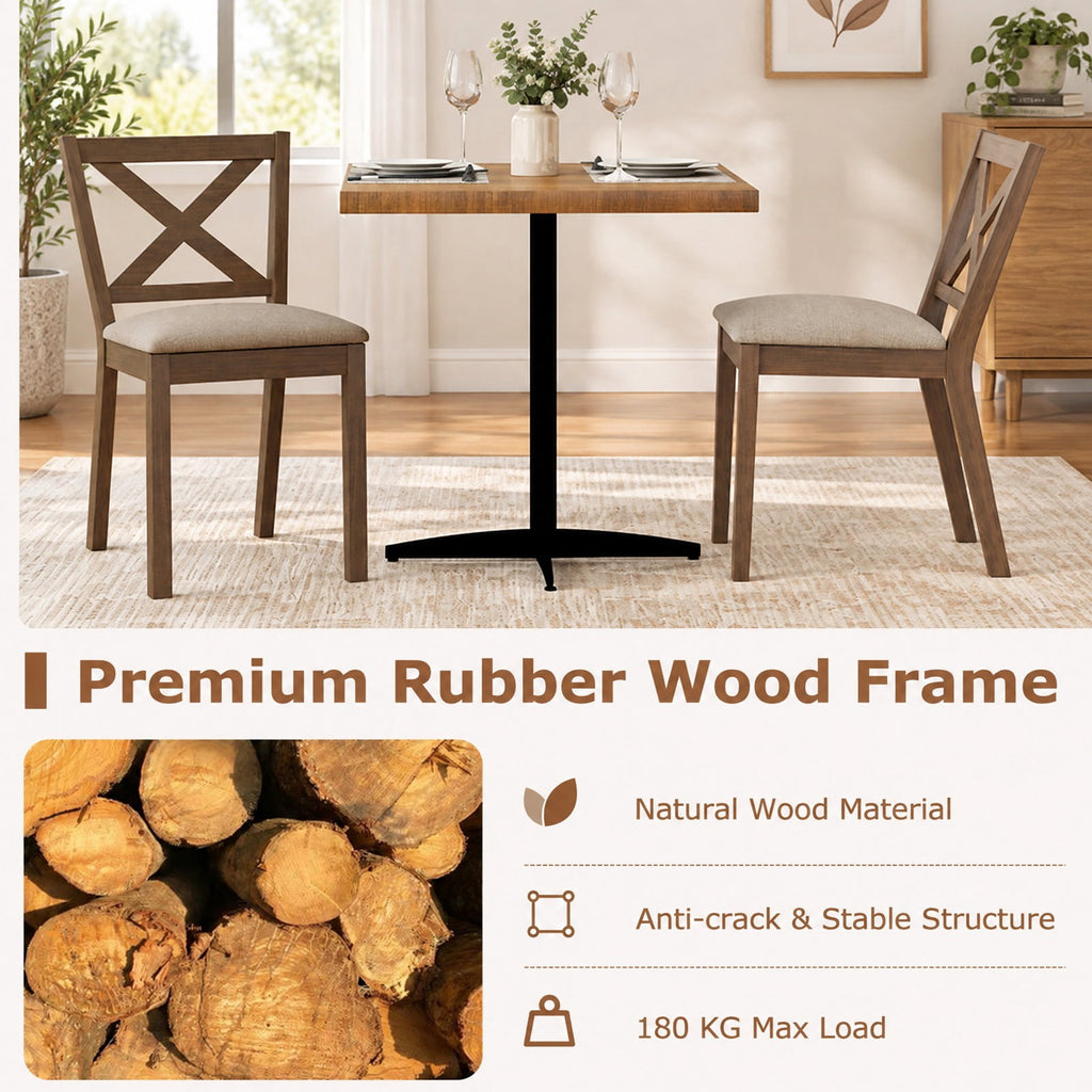 Airfind Dining Chair Set of 2 Modern Kitchen Chair with Upholstered Seat, Brown, The stable structure ensures a weight capacity of up to 400 lbs