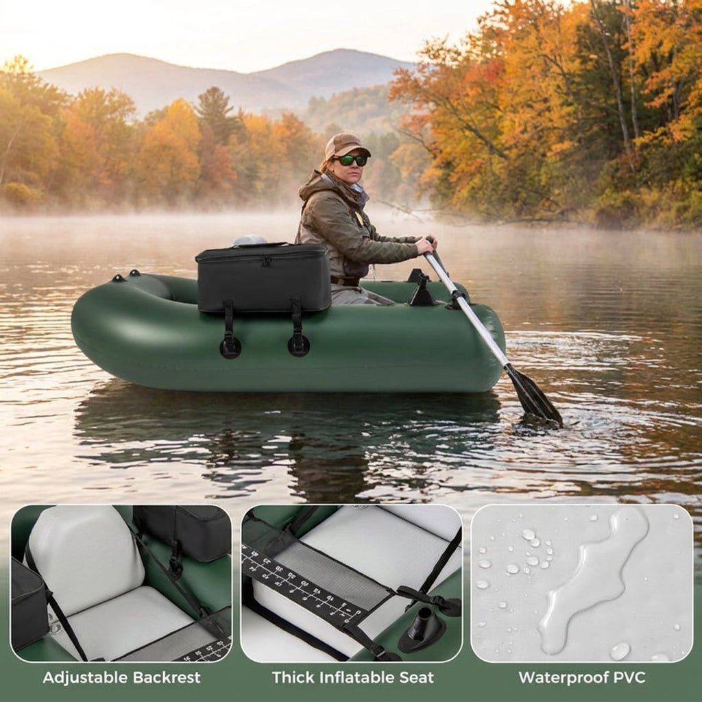 Airfind Inflatable Float Tube for Fly Fishing with Storage Pockets, Camouflage