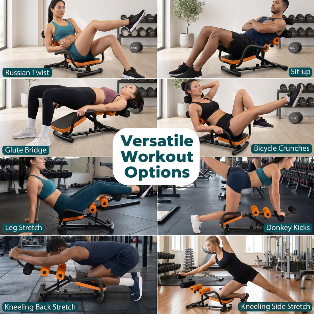 Airfind Abdominal Trainer Core Crunch Exercise Bench Machine, Adjustable Height Ab Twister Workout Equipment for Home Gym, Orange