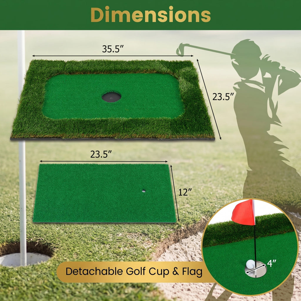 Airfind Floating Golf Green for Pool with 6 Golf Balls, Golf Flag, Hitting Mat and Tee, Waterproof EVA Practice Putting Green for Backyard Pool Party, Green