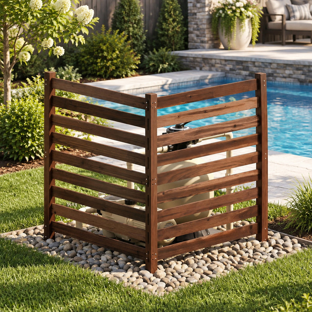 Airfind 2-Panel Wooden Outdoor Privacy Fence with Ground Stakes, Fir Wood Frame, Brown, Product Dimensions of Each Screen 38.5 Inch