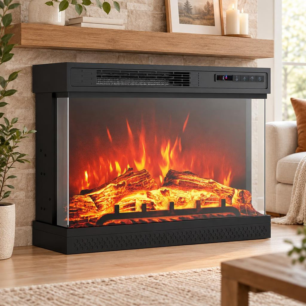 Airfind 24 Inches 3, 24in x 7.9in x 18.25inLength of Footprint, BlackMaterial Metal Tempered GlassOverall