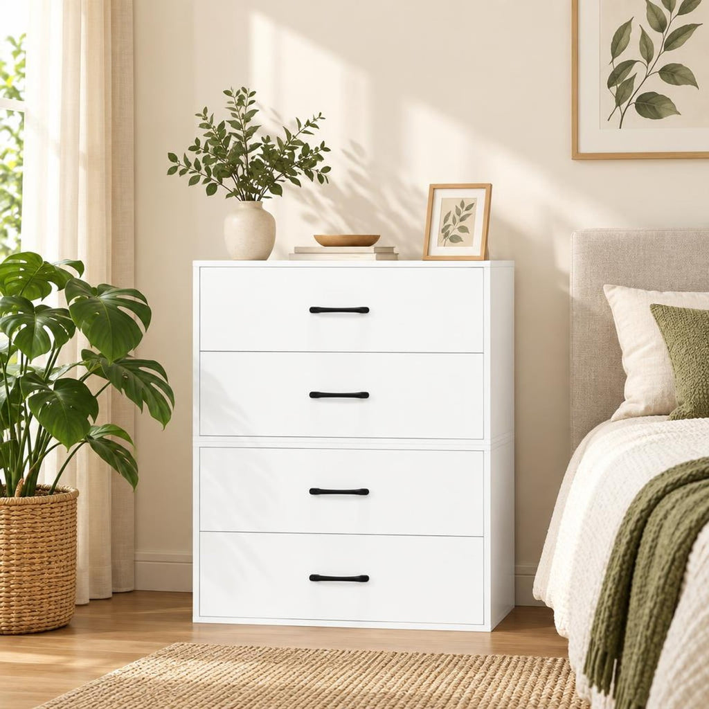Airfind 2-Drawer Stackable Horizontal Storage Cabinet Dresser Chest with Handles, 66 lbs Capacity, Particleboard Frame, 24 Footprint, White