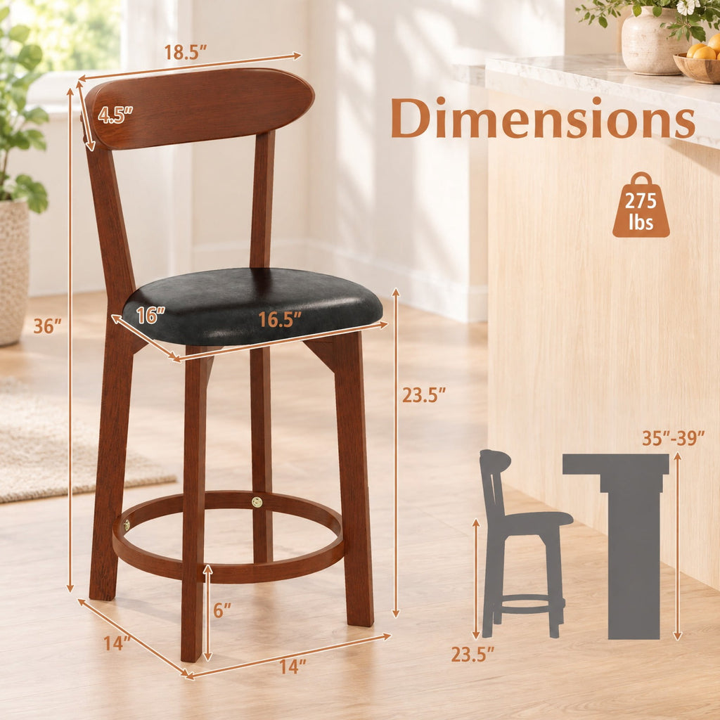 Airfind Set of 2 24 Inch Modern Armless Upholstered Cushioned Seat Island Dining Chairs for Kitchen, 275 lbs Capacity, 16.5 x 19 x 40 Footprint