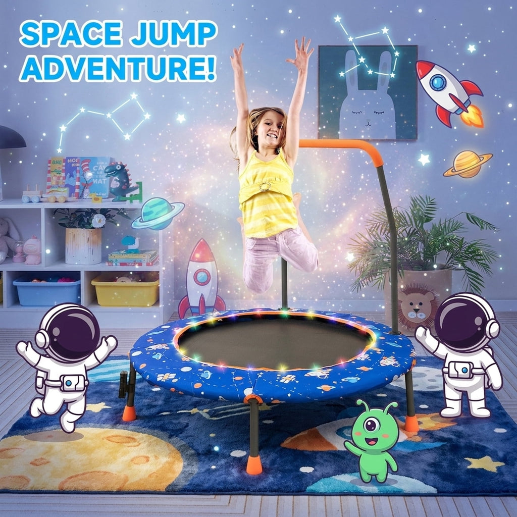 Airfind 36 Inch Mini Trampoline for Kids with LED Lights, Bluetooth