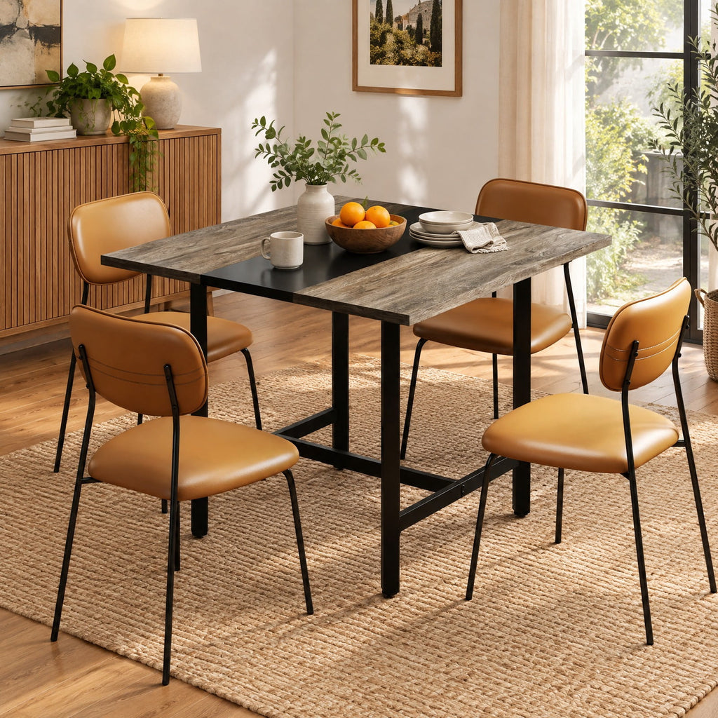Airfind 39.5 Inches Square Conference Table Meeting Room Table with Thickened Tabletop, 200 lbs Capacity, Engineered Wood Metal Frame, Gray