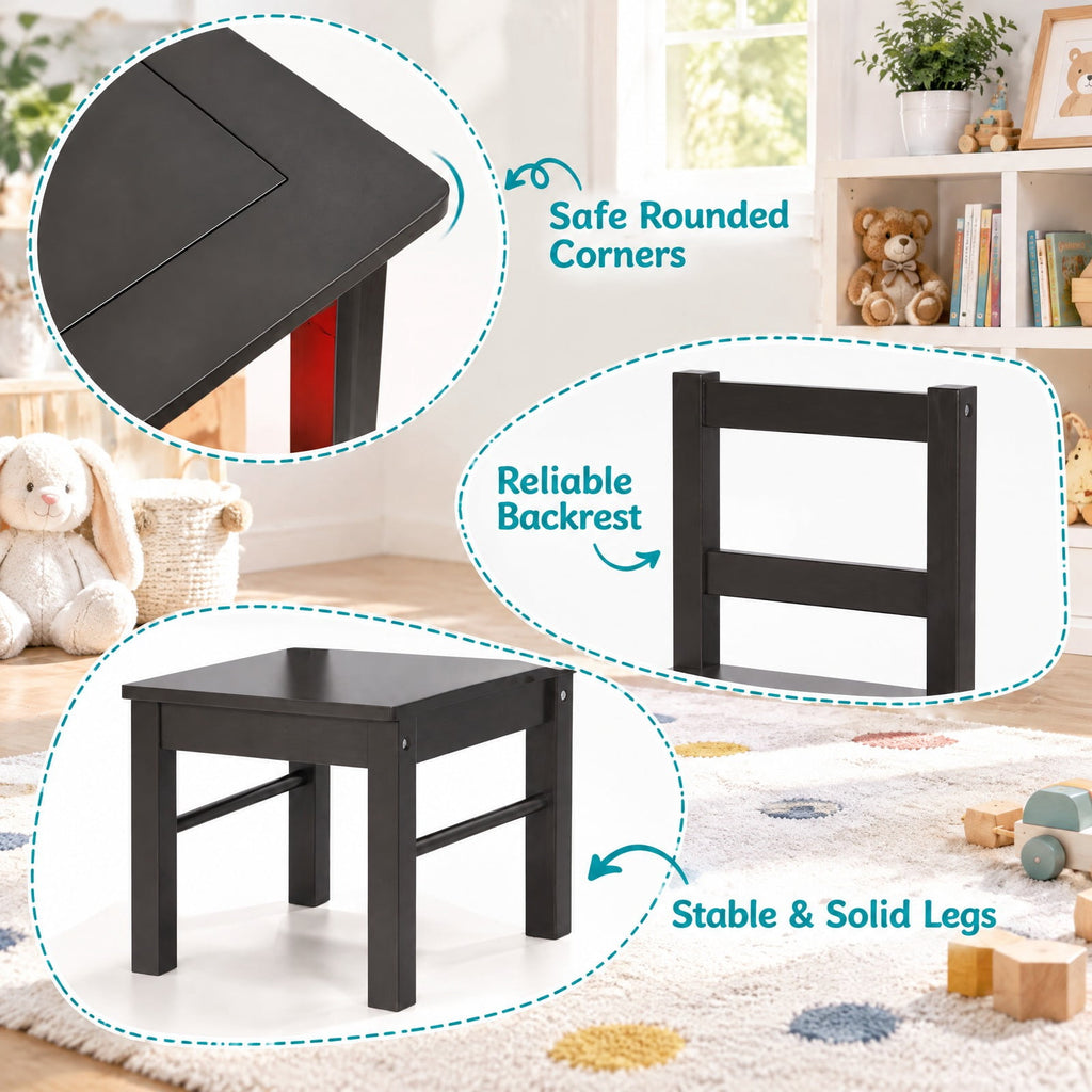 Airfind Youth Activity Table, 2-in-1, and 2 Chairs Set with Storage Building Block Table, 200 lbs Capacity, MDF Non-woven fabric Frame, for 3-8, White
