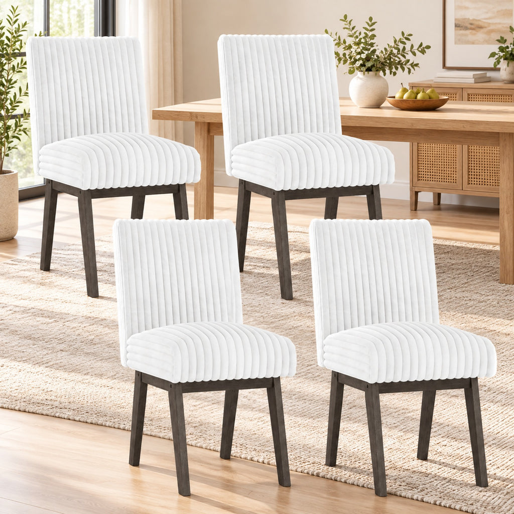 Airfind Dining Chairs Set of 2 Fabric Upholstered Kitchen Chairs with Padded Seatand Rubber Wood Legs-Gray and White, 400 lbs Capacity, Gray