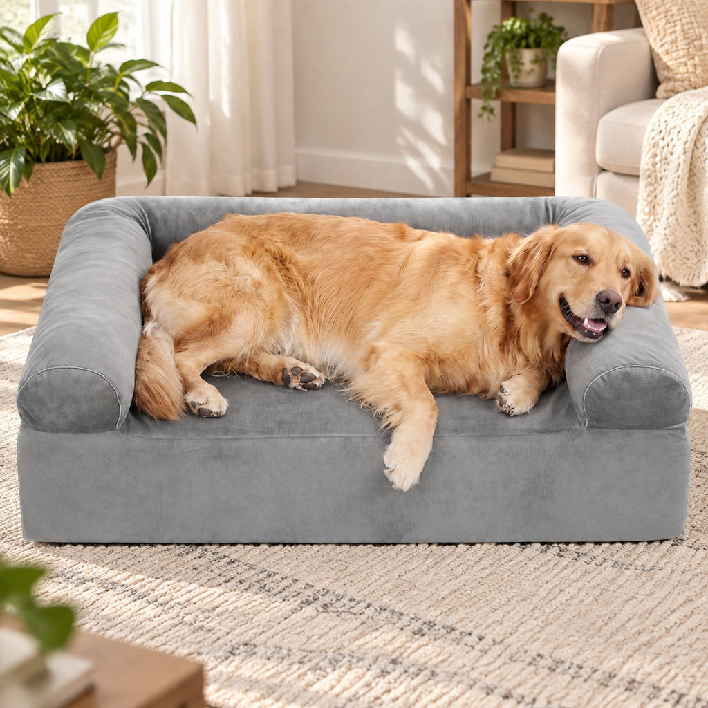 Airfind Cooling Gel Memory Foam Dog Bed for Medium Dogs with Washable Cover, Cooling Gel Memory Foam Silicone Polyester 25D Foam Frame, Dark Gray