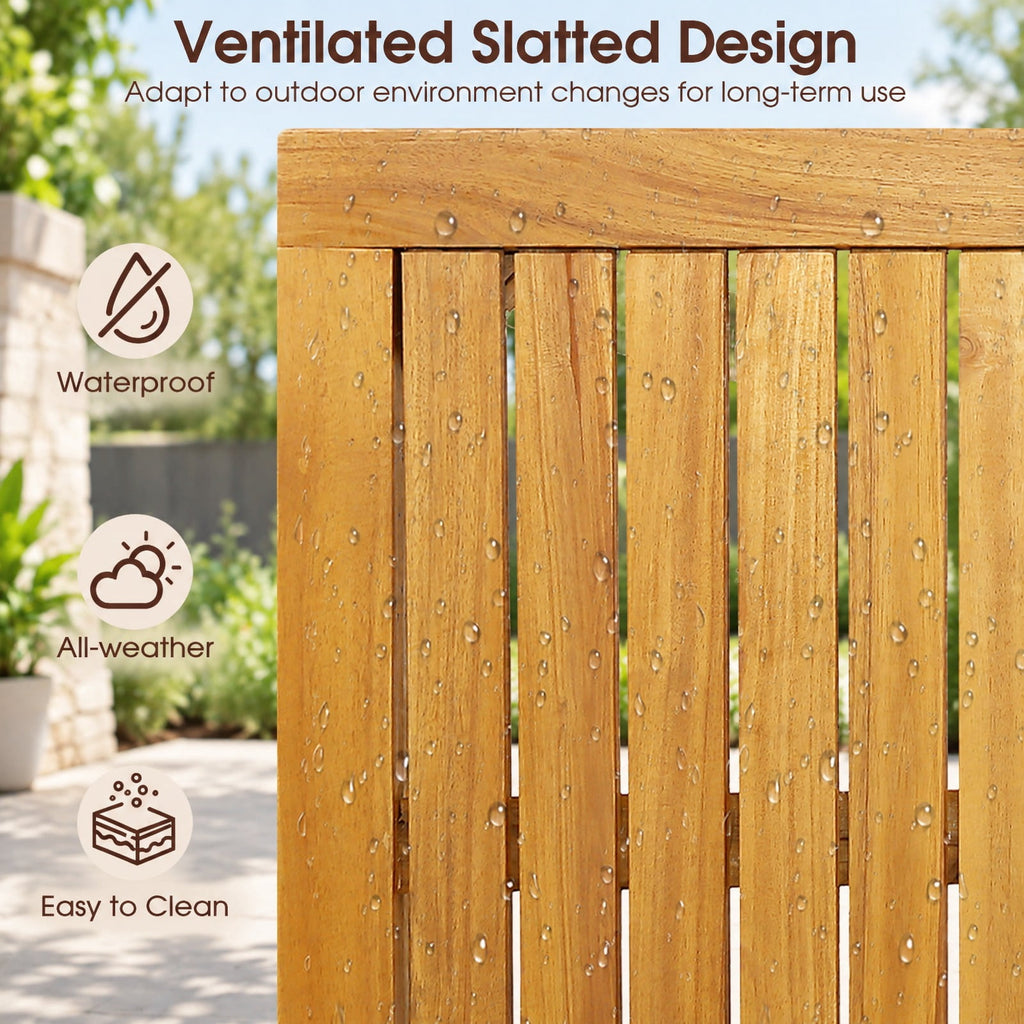 Airfind Rectangular Indoor and Outdoor Bar Height Table for Garden, 45 x 24 x 39.5Weight Footprint, TeakMaterial Acacia WoodOverall