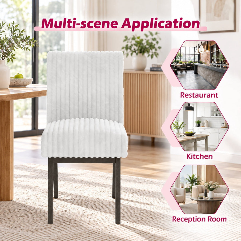 Airfind Dining Chairs Set of 4 Fabric Upholstered Kitchen Chairs with Padded Seat and Rubber Wood Legs, 400 lbs Capacity, 18 x 26 x 36 Footprint
