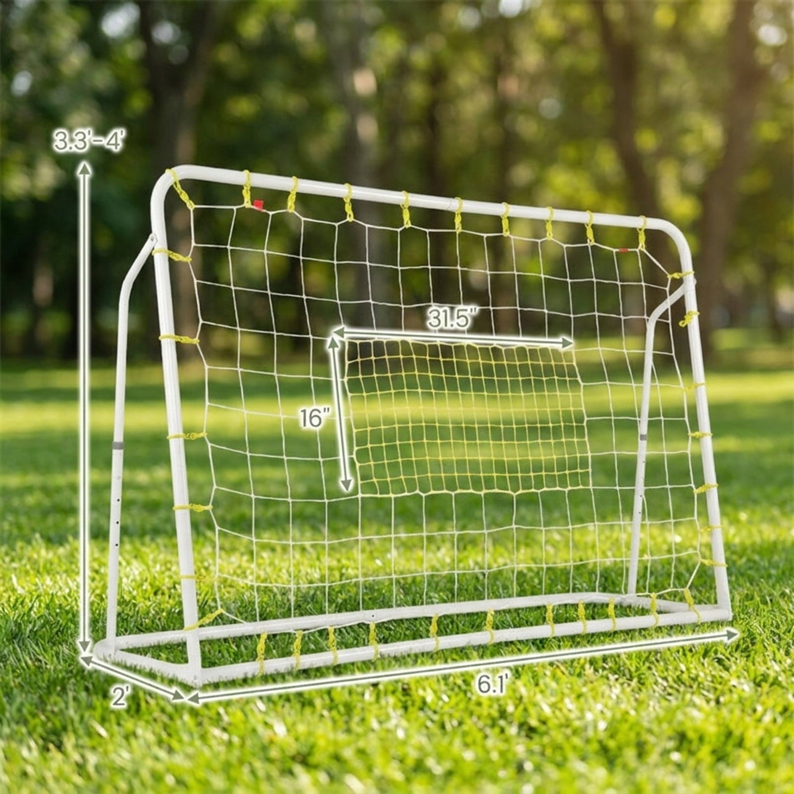 Airfind 2-in-1 Soccer Rebounder Goal with Adjustable Height, White
