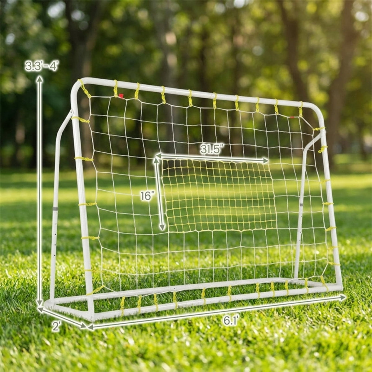 Airfind 2-in-1 Soccer Rebounder Goal with Adjustable Height, White