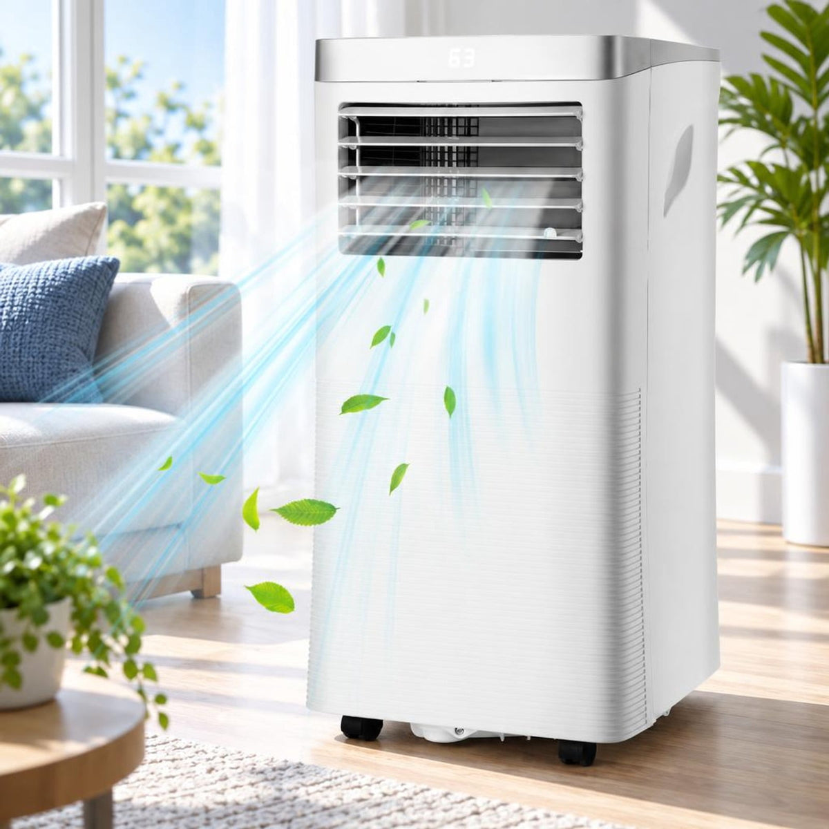 Airfind 8000 BTU 3-in-1 Portable Air Conditioner with Remote Control, 13 x 13 x 27.5 Footprint, White